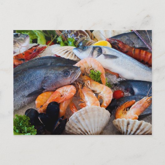 Verschiedene Meeresfrüchte Postkarte (Vorderseite)
