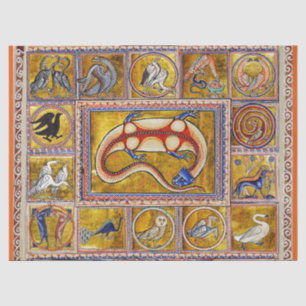 VERSCHIEDENE MITTELALTERLICHE BESTIAREN,SALAMANDER SEIDENPAPIER