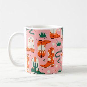 Verschiedene Muster von Cowboystiefeln Kaffeetasse