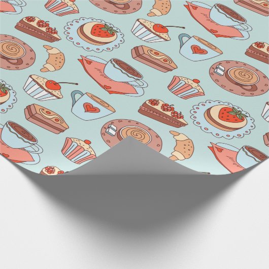 Verschiedene Nachspeisen Geschenkpapier (Ecke)