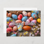Verschiedene Niedliche Eier glücklich Ostern Postkarte (Vorne/Hinten)