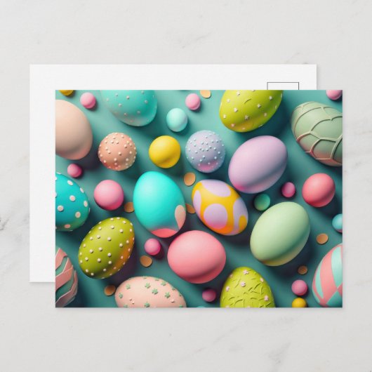 Verschiedene Niedliche Ostereier Postkarte (Vorne/Hinten)