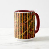 Verschiedene orangefarbene Streifen, gekratzte kle Tasse (VorderseiteRechts)