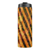 Verschiedene orangefarbene Streifen, gekratzte kle Thermosbecher (Vorderseite)