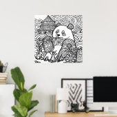 Verschiedene Panda Coloring (Seite #3) Medium Post Poster (Heimbüro)