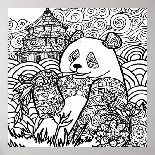 Verschiedene Panda Coloring (Seite #3) Medium Post Poster (Vorne)