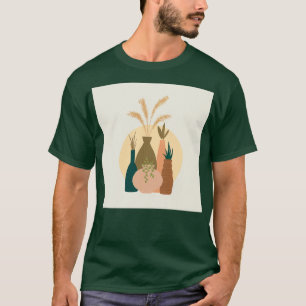 Verschiedene Pflanze und Vasen Kunst T-Shirt