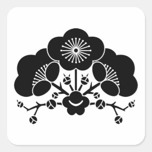Verschiedene Pflaumenblüten Quadratischer Aufkleber