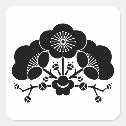 Verschiedene Pflaumenblüten Quadratischer Aufkleber (Vorderseite)