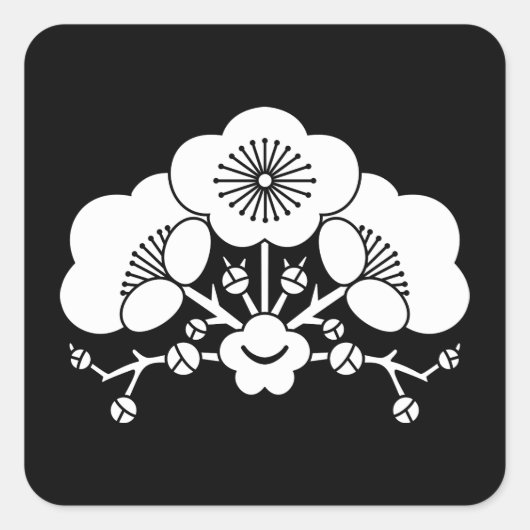 Verschiedene Pflaumenblüten Quadratischer Aufkleber (Vorderseite)