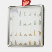 Verschiedene Positionen des Körpers während des Ornament Aus Metall (Links)