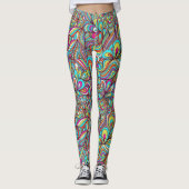Verschiedene psychedelische Wirbel Leggings (Vorderseite)