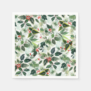 Verschiedene Red Winterberry Muster Weihnachten Serviette