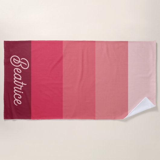 Verschiedene Rosa-Töne anpassbar Strandtuch (Vorderseite)