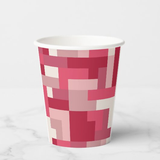 Verschiedene rote abstrakte Farbtöne Pappbecher (Vorderseite)