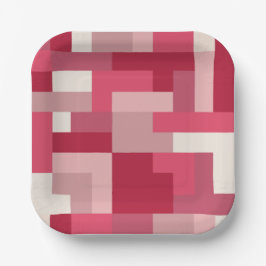 Verschiedene rote abstrakte Farbtöne Pappteller