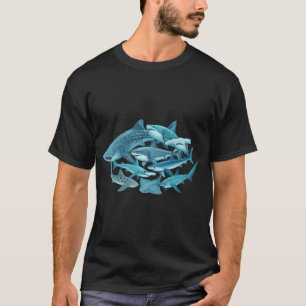 Verschiedene Sammlung von Haien und Rochen Illustr T-Shirt