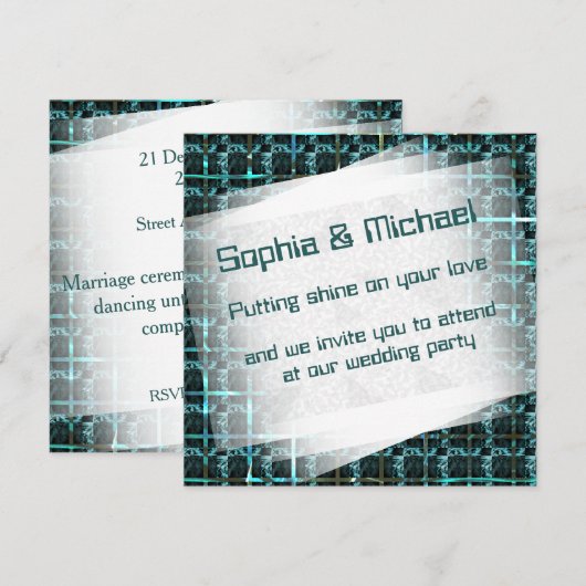 Verschiedene Schach, Quadrate oder Bild im Raster? Einladung (Vorne/Hinten)