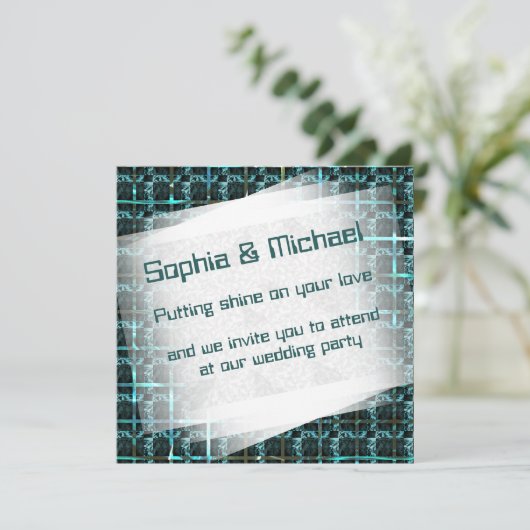 Verschiedene Schach, Quadrate oder Bild im Raster? Einladung (Stehend Vorderseite)