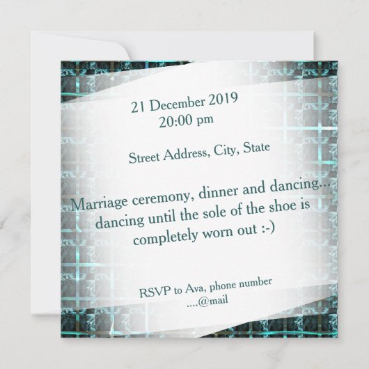 Verschiedene Schach, Quadrate oder Bild im Raster? Einladung (Rückseite)