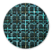 Verschiedene Schach, Quadrate oder Bild im Raster? Keramikknauf (Vorderseite)