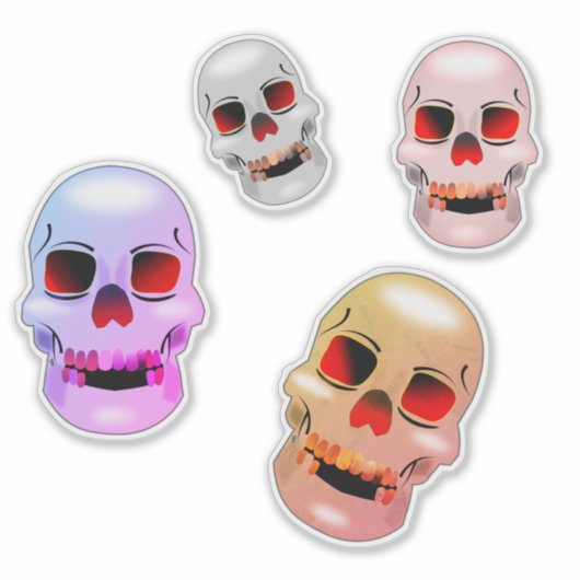 Verschiedene Schädel Aufkleber (Vorderseite)