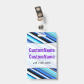 Verschiedene Schatten der blauen Streifen; Ausweis (Back with Clip)