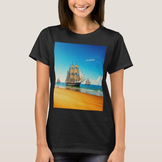 Verschiedene Schiffe, die im Wasser schwimmen T-Shirt (Vorderseite)