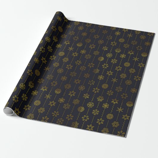 Verschiedene Schneeflockendesigns Geschenkpapier (Ungerollt)