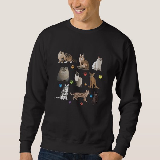 Verschiedene schöne Katzen Sweatshirt (Vorderseite)