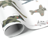Verschiedene sowjetische WW2-Flugzeuge Geschenkpapier (Rolleneckpunkt)