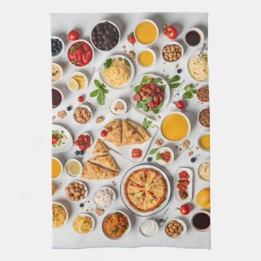 Verschiedene Speisen Geschirrtuch (Vertikal)