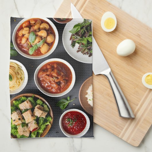 Verschiedene Speisen Geschirrtuch (Viertel Falte)