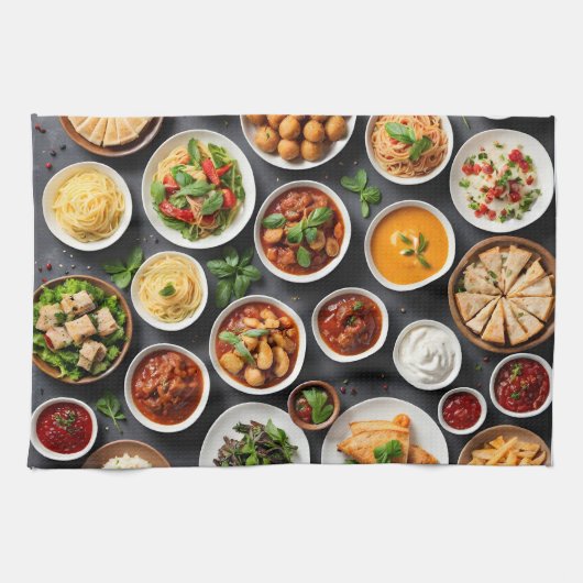 Verschiedene Speisen Geschirrtuch (Horizontal)