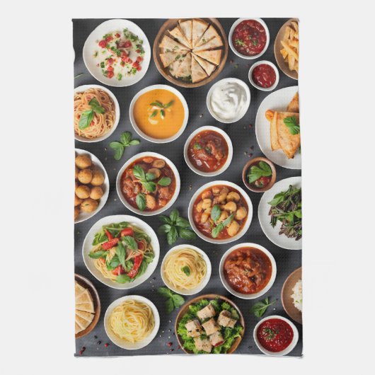 Verschiedene Speisen Geschirrtuch (Vertikal)