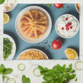 Verschiedene Speisen Geschirrtuch (Gefaltet)