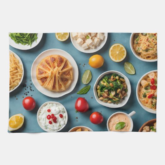 Verschiedene Speisen Geschirrtuch (Horizontal)