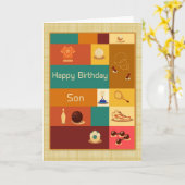 Verschiedene Sportarten, zum Geburtstag glücklich, Karte (Gelbe Blume)