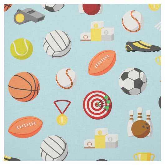 Verschiedene Sportelemente sind farbenfroh Stoff (Muster)