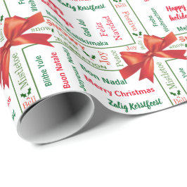 Verschiedene Sprachen der frohen Weihnachten Geschenkpapier