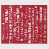 Verschiedene Sprachen von frohen Weihnachten Geschenkpapier (Flach)