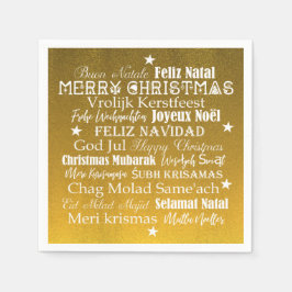 Verschiedene Sprachen von frohen Weihnachten Serviette