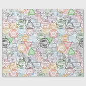 Verschiedene Städte retro postalische Kennzeichnun Geschenkpapier (Flach)