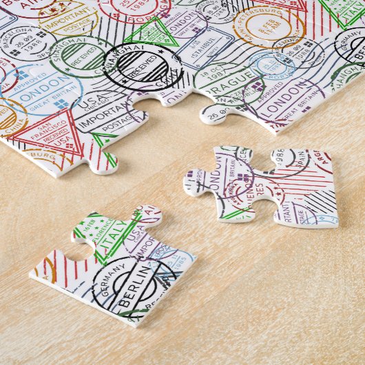 Verschiedene Städte retro postalische Kennzeichnun Puzzle (Seite)