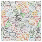 Verschiedene Städte retro Postmarkierungen Stoff (Nahaufnahme)