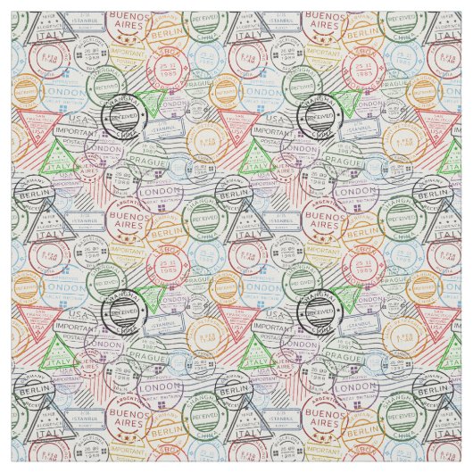 Verschiedene Städte retro Postmarkierungen Stoff (Muster)