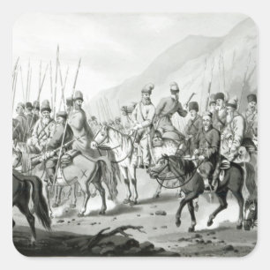 Verschiedene Stämme der russischen Kosaken Quadratischer Aufkleber