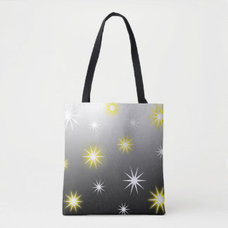 Verschiedene Sterne Shine auf Black Gray Tasche