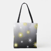 Verschiedene Sterne Shine auf Black Gray Tasche (Rückseite)