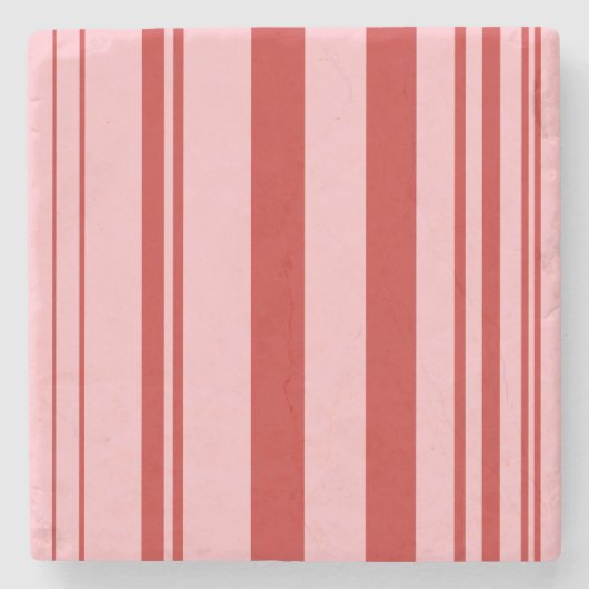Verschiedene Streifen/Rosa und Rot Steinuntersetzer (Vorderseite)